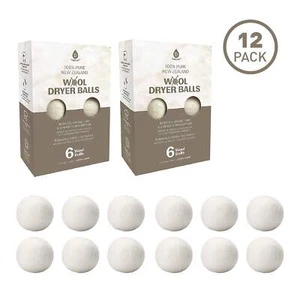Pursonic 100% Pure New Zealand Wool Dryer Balls - 12 Pack - Picture 1 of 5