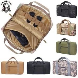 Tactical Pistol Bag Gun Storage Case Handgun Carry Range Pouch Outdoor Hunting - Picture 1 of 17