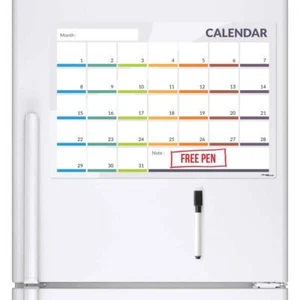 CALENDER Fridge Board Magnetic Pen Notice Memo Planner Whiteboard Large Monthly - Picture 1 of 7