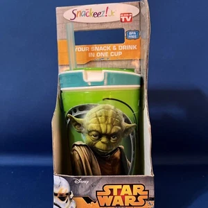 Snackeez Jr Star Wars 2-in-1 Snack & Drink Cup Disney Yoda NEW - Picture 1 of 7