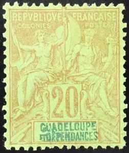 Stamp of the French Colonies - Guadeloupe No.33 Mint without Gum - Picture 1 of 2