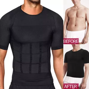 Fajas Para Hombres Faja Reductora De Hombre Men Body Abdomen Control Tee Shapers - Picture 1 of 21