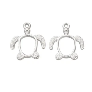 20x Legierung Offene Rückseite Einfassung Splitter Schildkröte Anhänger für UV Epoxidharz 21,5x18,5mm - Bild 1 von 3