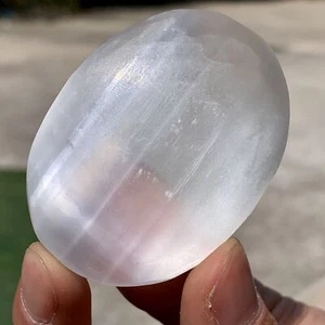 Pietra Preziosa Selenite Naturale 57G Cristallo Chakra Guarigione Gesso Palma Pietra - Foto 1 di 24