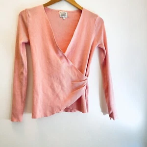 Willow & Paige pink ribbed wrap long sleeve top jumper Size S - Picture 1 of 2
