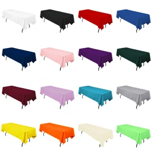 60" x 102" Rectangular Seamless Tablecloth For Wedding Restaurant Banquet Party - Picture 1 of 20