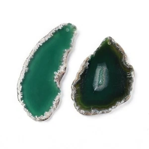 Natural Agate Slice Big Pendants, Dyed & Heated, Nuggets - Picture 1 of 2
