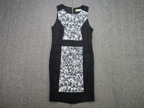 Abito tubino donna Michael Kors taglia 8 elasticizzato nero bianco senza maniche floreale