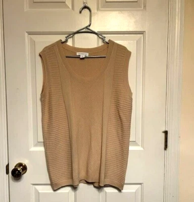 Liz Claiborne Sweater Vest Top Womens Knit Sleeveless Size XL - Image 1 of 4