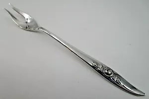 Oneida Sterling Silver Short Handle Pickle Olive Fork Belle Rose Pattern 1963 - Picture 1 of 4