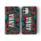 Tirita Personalised Wallet Flip Case For Iphone 15 14 13 12 11 Army Camouflage