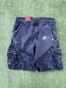 Jordan Craig Shorts Mens 36 Black Cargo Utility Paint Work Distressed 90s Style - Picture 1 of 7