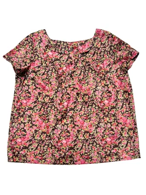 Bonpoint Girls Floral Cotton Blouse Short Sleeve Button Front Top Size 8Y, 18M - Image 1 of 2