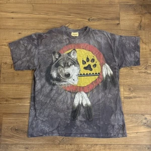 VTG The Mountain T Shirt Wolf Native American Indian Dreamcatcher Tie Dye XL - Picture 1 of 9