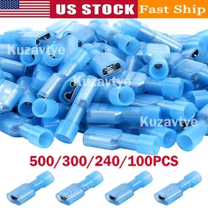 500X Insulated Female Male Spade Terminal Quick Disconnect Wire Crimp Connectors - Picture 1 of 28