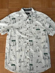 Forever 21 Men's Short Sleeve Button-Up Shirt Skeletons With Money Print XL NWT - Picture 1 of 4