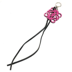 LOEWE Anagram logo Key Holder Bag Charm charm Leather pink/Black - Picture 1 of 8