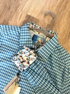 Camicia uomo Robert Graham Conlan S Small nuova con etichetta blu bottoni manica lunga - Foto 1 di 10
