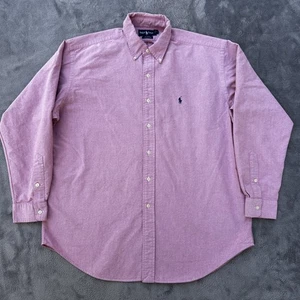 Ralph Lauren Shirt Mens Large Pink Oxford Button Down Blake Casual Long Sleeve - Picture 1 of 10