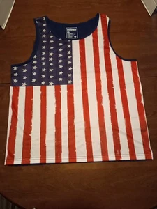 Urban Pipeline American Flag Men's 2X Cotton Stretch Scoop Neck Summer Tank - Bild 1 von 6