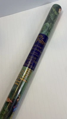 Vintage Harry Potter Hallmark Gift Wrap 15 Sq Ft From 2000 NEW Quidditch Match - Image 1 of 4