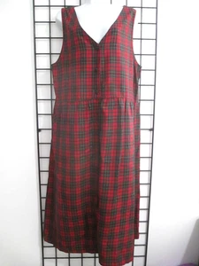 VINTAGE ๐ธ SIZE 18 / 42" BUST MAX ==RED & GREEN PLAID / MAXI JUMPER DRESS - Picture 1 of 7