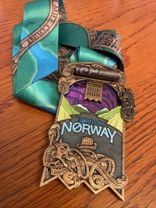 Medalla Desafío Virtual Conquistador - Fiordos de Noruega Sol Naciente Deslizante - Imagen 1 de 6