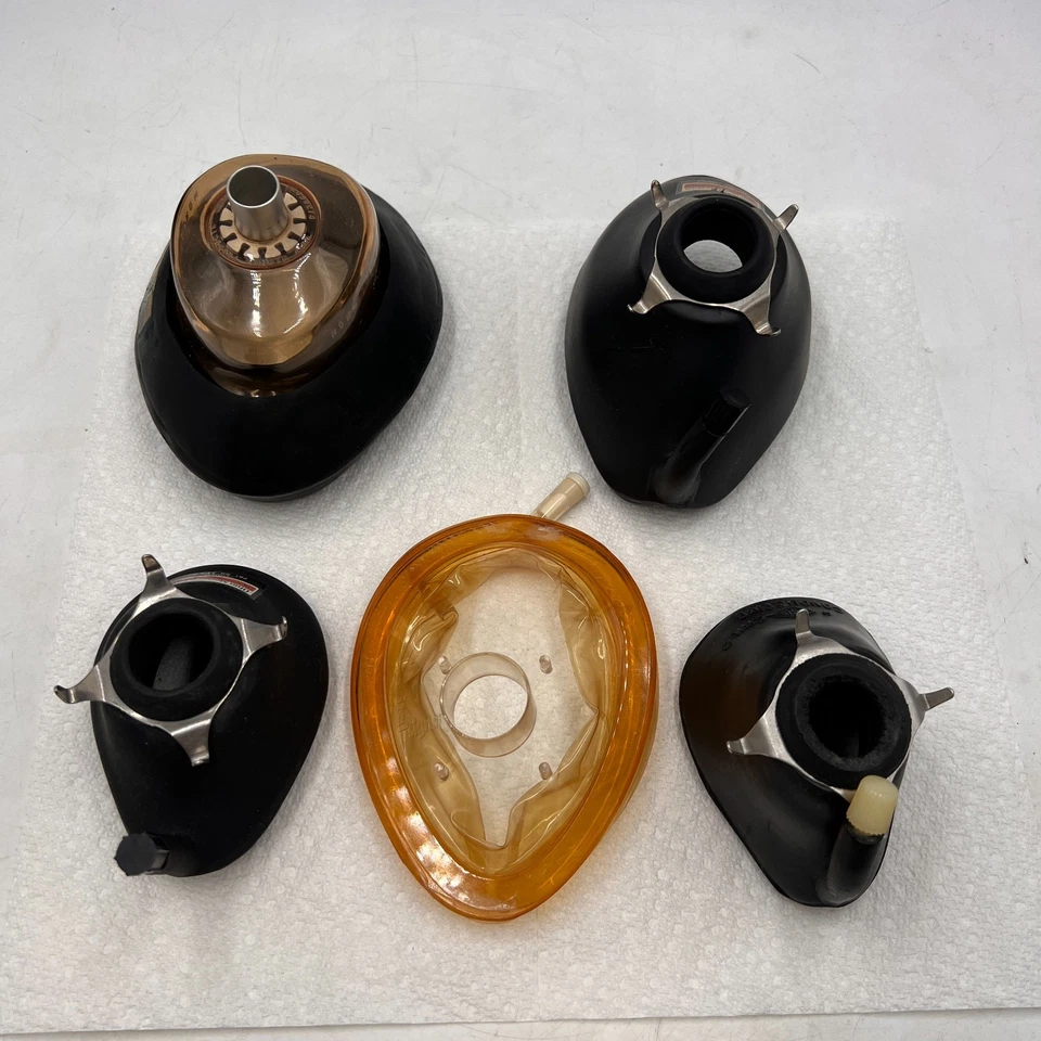 Vintage Lot of Oxygen Anesthesia Masks Adult Child Weird Medical Face Steampunk - Image 1 of 4