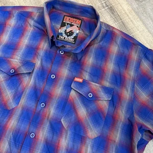 DIXXON Flannel Men's GLORY Limited Edition Performance Plaid 4XL Blue Red READ - Picture 1 of 17