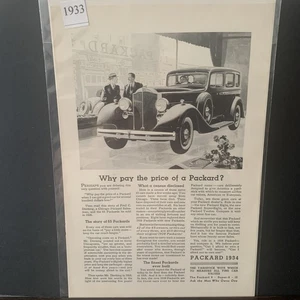 Vintage 1933 Packard Why Pay The Price of A Packard Ad Advertisement - Picture 1 of 2