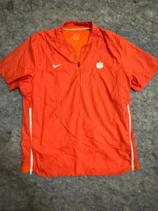 Clemson Tigers Pullover Windbreaker Men XL Orange Nike 1/4 Zip Dri-Fit - Picture 1 of 7