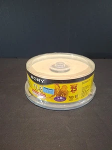 25pk SONY Blank 48X CD-R Printable 700MB Media Disc - Picture 1 of 2