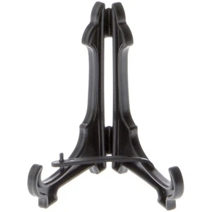 Bard's Hinged Black Plastic Stand, 2" H x 1.875" W x 1.5" D (For 2" - 4" Plates) - Picture 1 of 1