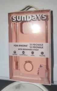 iPhone 12 13 Pro Max Phone Case▪︎Premium▪︎Strap▪︎Wireless Charging▪︎Peach▪︎NEW✅️ - Picture 1 of 5