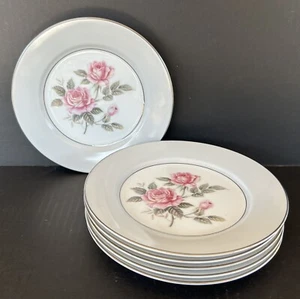 Juego de 6 platos de ensalada Noritake Arlington 5221 7 3/8" rosas rosadas - Imagen 1 de 7