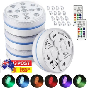 4X RGB LED Underwater Swimming Pool Light Submersible Underwater Spa Lamp Remote - Picture 1 of 12