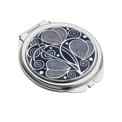 SEA GEMS Compact Mirror Rennie Mackintosh Leaves & Coils Design Purple Lilac