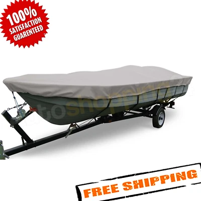 Cubierta de barco gris neblina Carver Flex-Fit para 14'-16' x 78" V-Hull, Jon & Drift Boats Foto 1 de 4