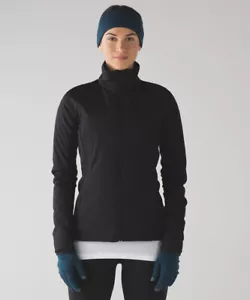 Lululemon Black Run For Cold Full Zip Jacket Puffer CAD 6 AU 10 RRP $198 - Picture 1 of 17