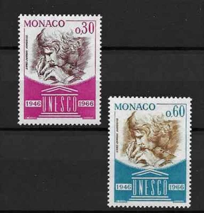 Mónaco 1966 20 años U.N.E.S.C.O. Juego MNH S.G. 862-863 - Imagen 1 de 1