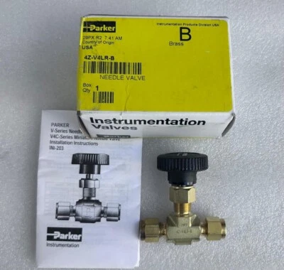 PARKER,4Z-V4LR-B , BRASS NEEDLE VALVE - Image 1 of 4