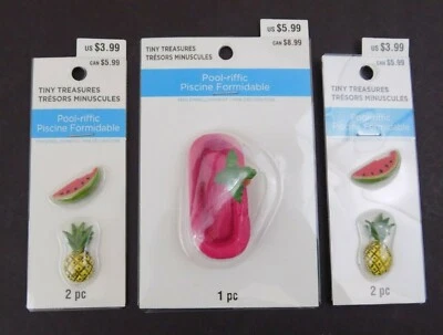 Лот из 3 ~ крошечные сокровища ~ мини украшения ~ бассейн риффик ~ ремесла ~ новый в упаковках - Изображение 1 из 4