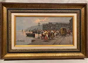 Vintage City Scape Painting Signed Esposito??Framed 21 3/4” x 14” (2) - Picture 1 of 6