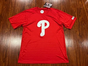 Stitches Men’s Philadelphia Phillies Striped Polyester Logo Jersey Shirt Large L - Picture 1 of 6