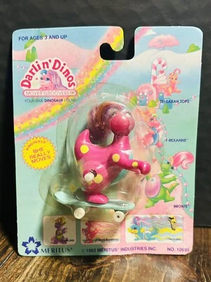Darlin’ Dinos T-REXANNE MOVER GROOVERS Monopatín Juguete de Cuerda 1992 Meritus Nuevo de Lote Antiguo Foto 1 de 4