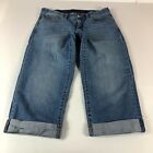 Levi's Jeans Women's 10 525 Capri Blue Stretch Cuffed Denim Pants Perfect Waist