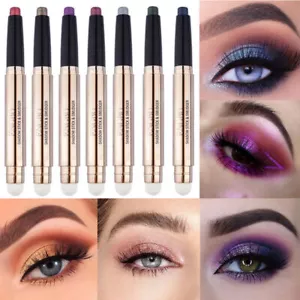 1pc Waterproof Eye Shadow Glimmer Stick With Smudger 12 Shimmer Colours - Picture 1 of 24