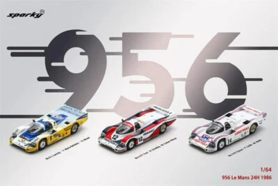 Spark 1:64 956 No.9 / No.12 / No.14 Le Mans 24H 1986 Diecast Model Car - Image 1 of 4