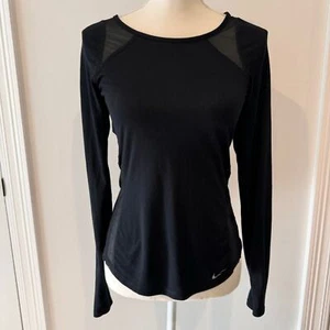 Nike Stay Warm Black Mesh Inserted Long Sleeve Thumb Hole Running Top Women’s XS - Bild 1 von 9