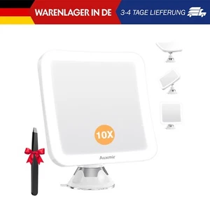 Auxmir Kosmetikspiegel Mit Licht, 10-Fach Vergrößerung, LED Beleuchtet Schminksp - Bild 1 von 12